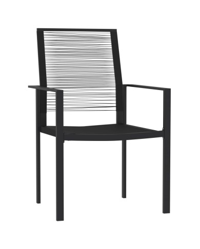 Ensemble de salle à manger de jardin 5 pcs Noir