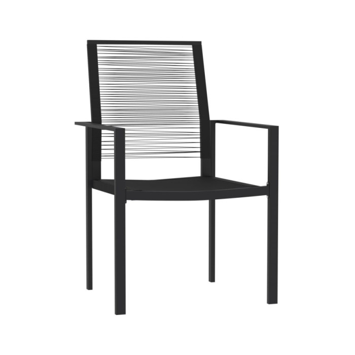 Ensemble de salle à manger de jardin 5 pcs Noir