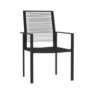 Ensemble de salle à manger de jardin 5 pcs Noir
