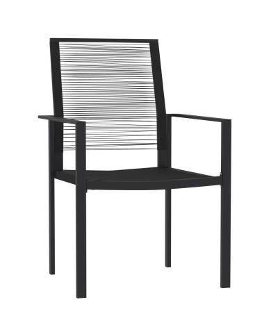 Ensemble de salle à manger de jardin 5 pcs Noir