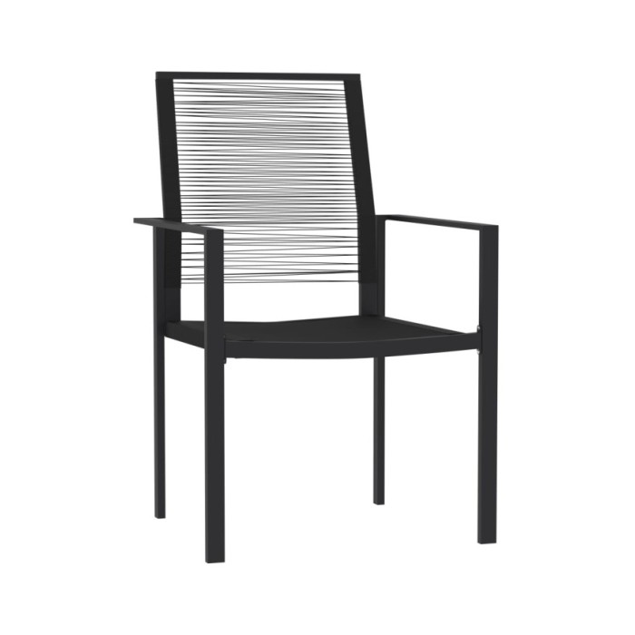Ensemble de salle à manger de jardin 5 pcs Noir