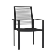 Ensemble de salle à manger de jardin 5 pcs Noir