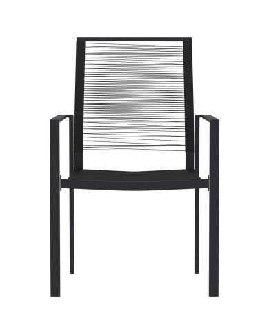Ensemble de salle à manger de jardin 5 pcs Noir