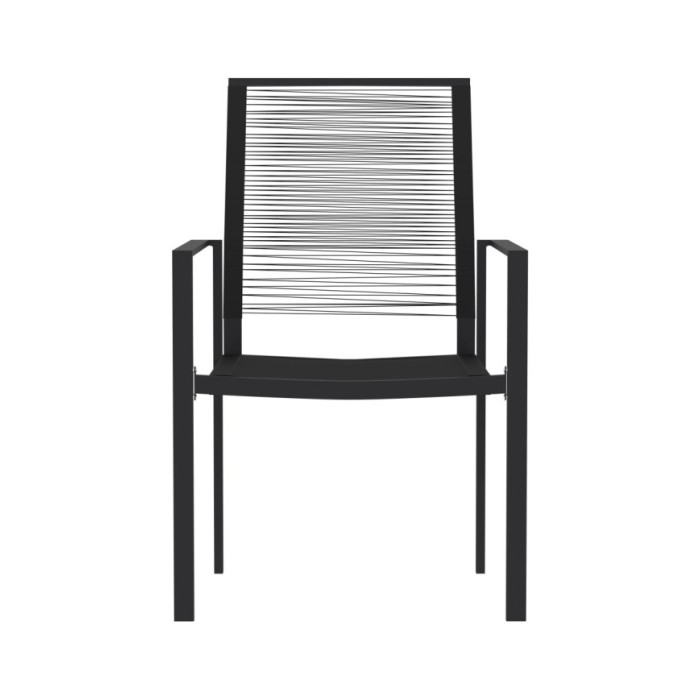 Ensemble de salle à manger de jardin 5 pcs Noir