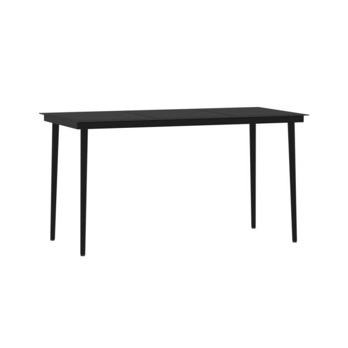 Ensemble de salle à manger de jardin 5 pcs Noir