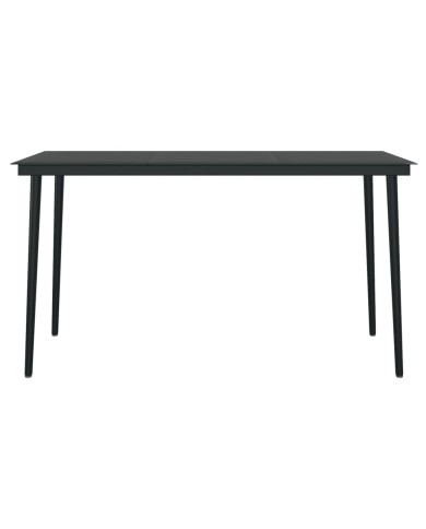 Ensemble de salle à manger de jardin 5 pcs Noir