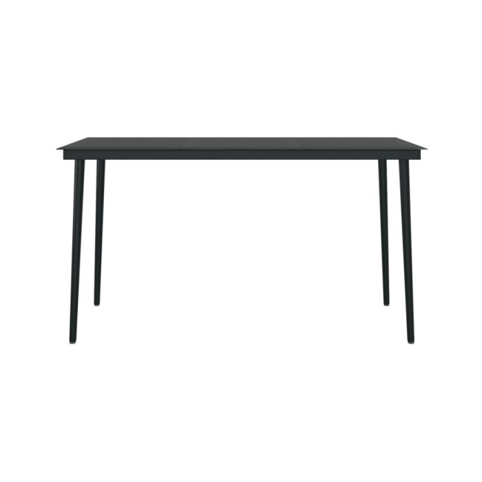 Ensemble de salle à manger de jardin 5 pcs Noir