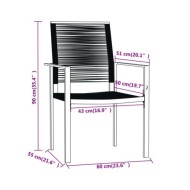 Ensemble de salle à manger de jardin 5 pcs Noir