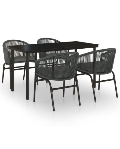 Ensemble de salle à manger de jardin 5 pcs Anthracite