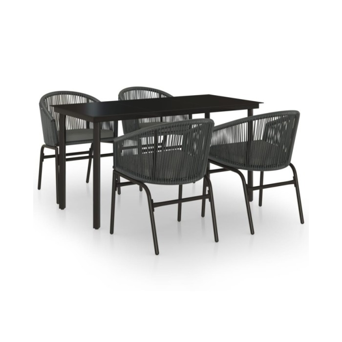 Ensemble de salle à manger de jardin 5 pcs Anthracite