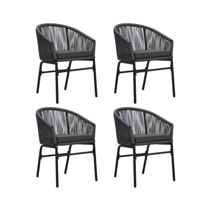 Ensemble de salle à manger de jardin 5 pcs Anthracite