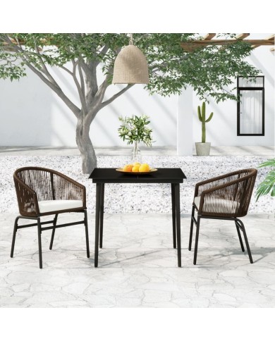 Ensemble de salle à manger de jardin 5 pcs Marron
