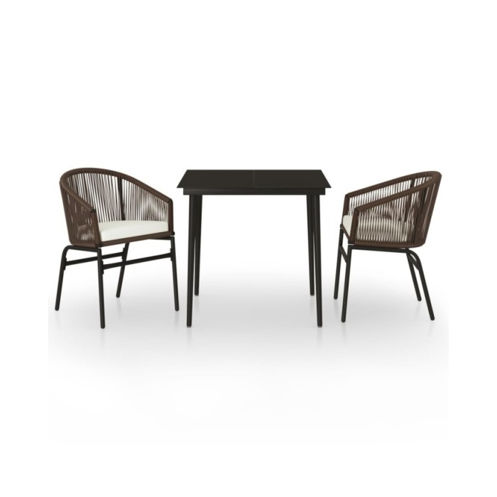 Ensemble de salle à manger de jardin 5 pcs Marron