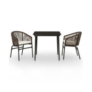 Ensemble de salle à manger de jardin 5 pcs Marron