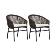 Ensemble de salle à manger de jardin 5 pcs Marron