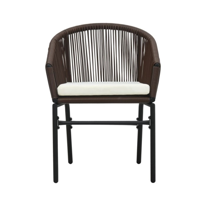 Ensemble de salle à manger de jardin 5 pcs Marron