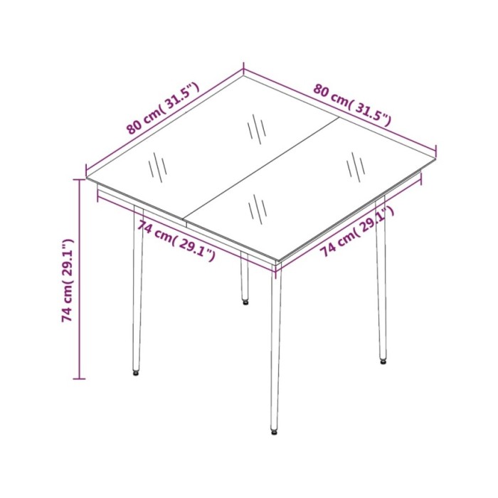 Ensemble de salle à manger de jardin 5 pcs Marron