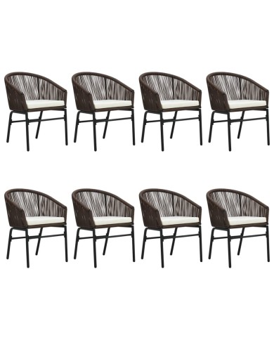 Ensemble de salle à manger de jardin 9 pcs Marron