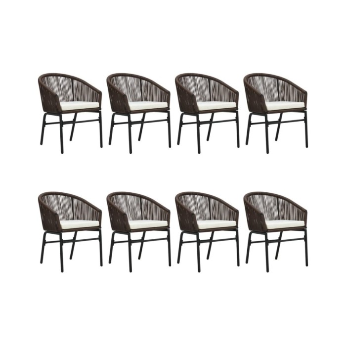 Ensemble de salle à manger de jardin 9 pcs Marron