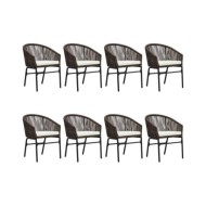 Ensemble de salle à manger de jardin 9 pcs Marron