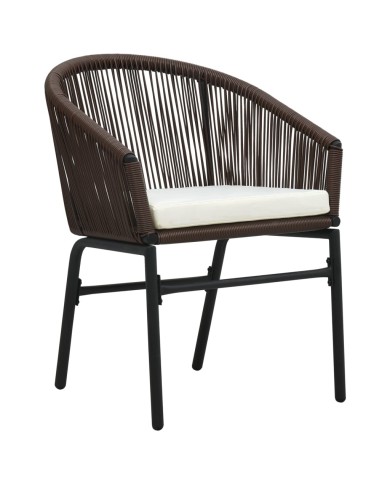 Ensemble de salle à manger de jardin 9 pcs Marron