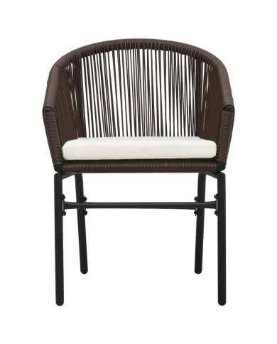 Ensemble de salle à manger de jardin 9 pcs Marron