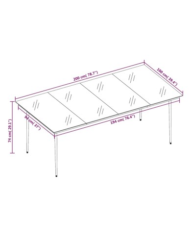 Ensemble de salle à manger de jardin 9 pcs Marron