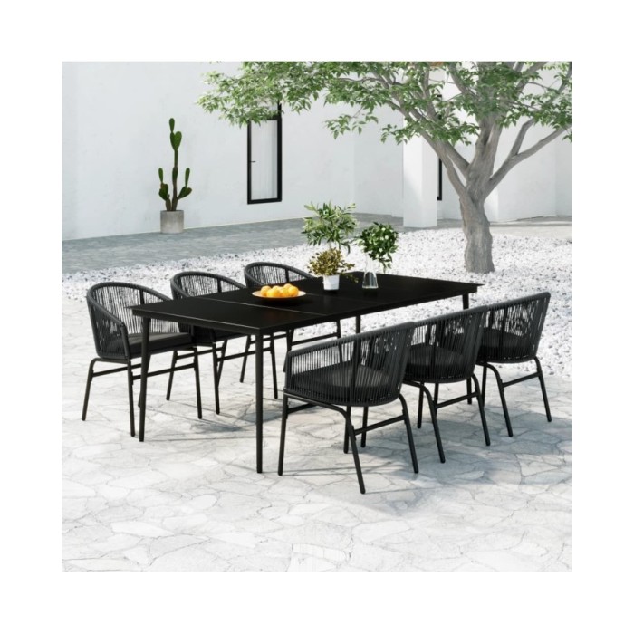 Ensemble de salle à manger de jardin 7 pcs Anthracite