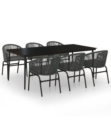 Ensemble de salle à manger de jardin 7 pcs Anthracite