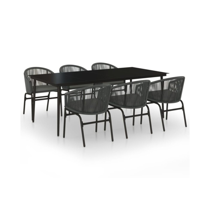 Ensemble de salle à manger de jardin 7 pcs Anthracite