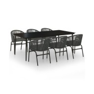 Ensemble de salle à manger de jardin 7 pcs Anthracite