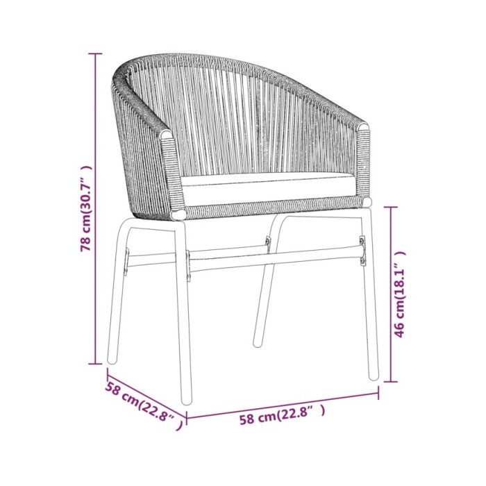 Ensemble de salle à manger de jardin 7 pcs Anthracite