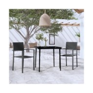 Ensemble de salle à manger de jardin 3 pcs Noir