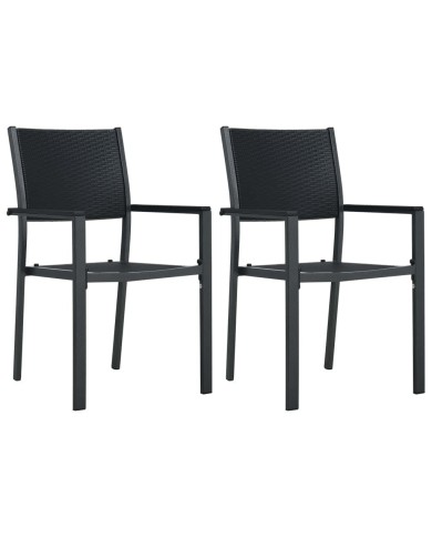Ensemble de salle à manger de jardin 3 pcs Noir