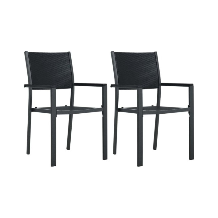 Ensemble de salle à manger de jardin 3 pcs Noir
