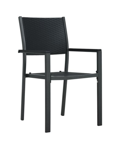 Ensemble de salle à manger de jardin 3 pcs Noir