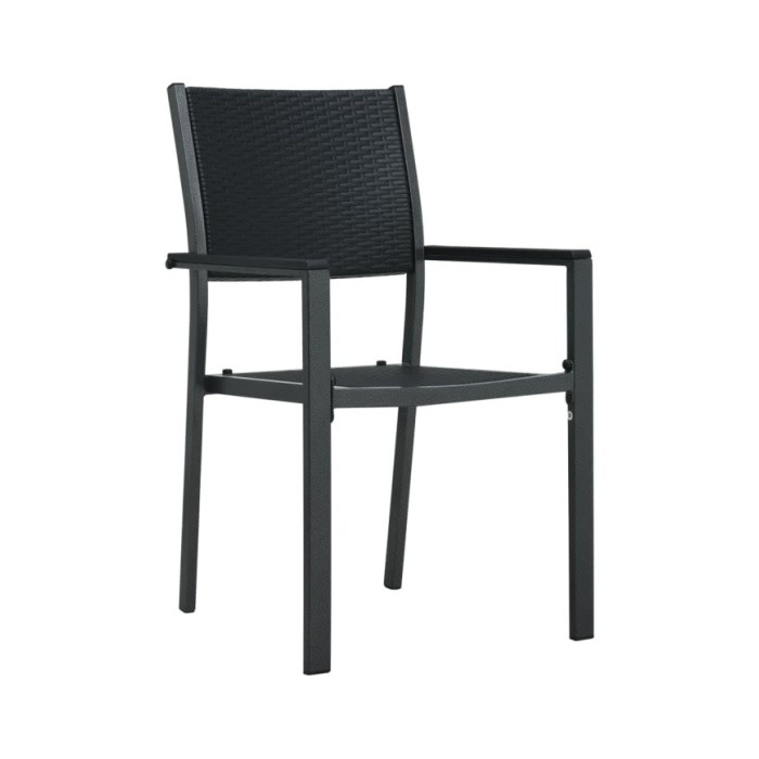 Ensemble de salle à manger de jardin 3 pcs Noir