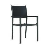 Ensemble de salle à manger de jardin 3 pcs Noir