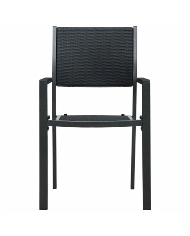 Ensemble de salle à manger de jardin 3 pcs Noir