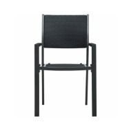 Ensemble de salle à manger de jardin 3 pcs Noir