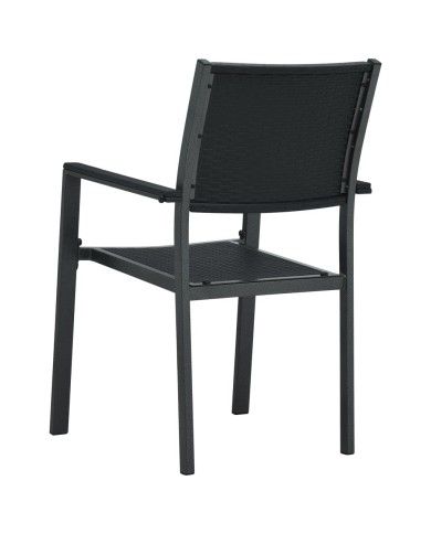 Ensemble de salle à manger de jardin 3 pcs Noir