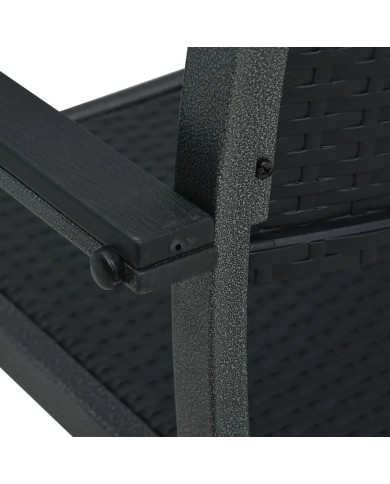 Ensemble de salle à manger de jardin 3 pcs Noir