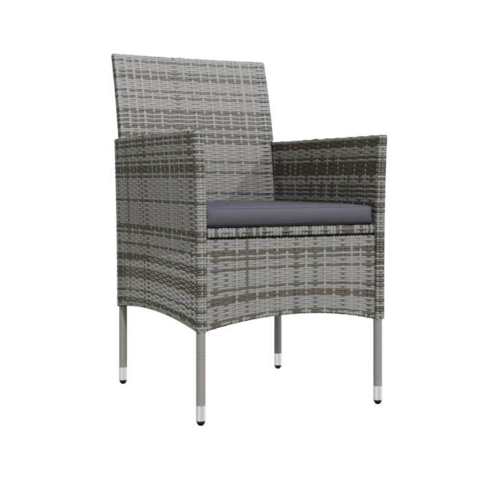 Mobilier à dîner de jardin 7 pcs avec coussins Gris et noir
