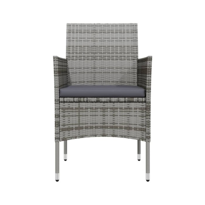 Mobilier à dîner de jardin 7 pcs avec coussins Gris et noir