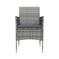 Mobilier à dîner de jardin 7 pcs avec coussins Gris et noir