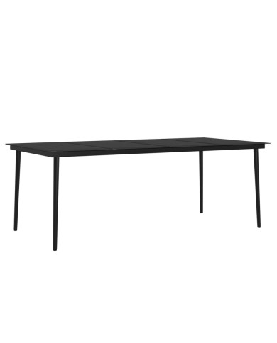 Mobilier à dîner de jardin 7 pcs avec coussins Gris et noir
