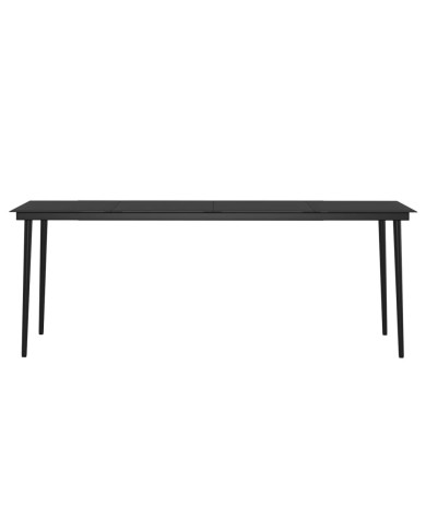 Mobilier à dîner de jardin 7 pcs avec coussins Gris et noir