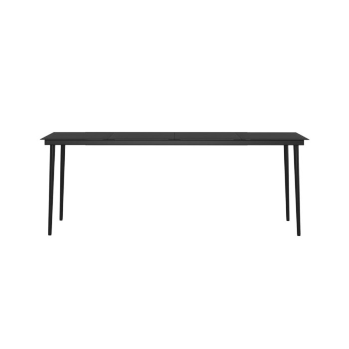 Mobilier à dîner de jardin 7 pcs avec coussins Gris et noir