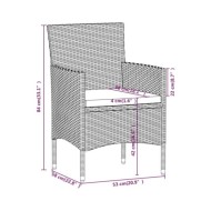 Mobilier à dîner de jardin 7 pcs avec coussins Gris et noir