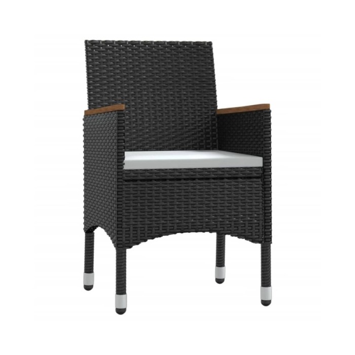 Ensemble de salle à manger de jardin avec coussins 7 pcs Noir